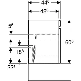 Geberit Renova Plan US f. Waschtisch, mit 1 Schublade 92,8x60,6x44,6cm, Nussbaum hickory – Bild 5