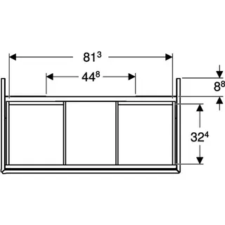 Geberit ONE Unterschrank für WT/-Platte 2 Schubl., 88,8x50,4x47cm, Nussb.hickory – Bild 4