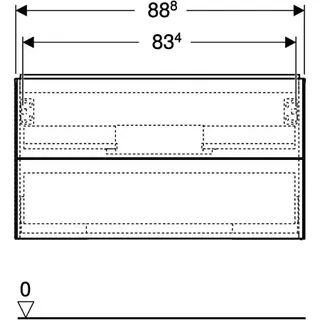 Geberit ONE Unterschrank für WT/-Platte 2 Schubl., 88,8x50,4x47cm, Eiche – Bild 5