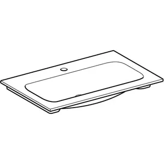 Geberit iCon Möbelwaschtisch 75x48cm mit Hahnloch, ohne Überlauf, weiß – Bild 3