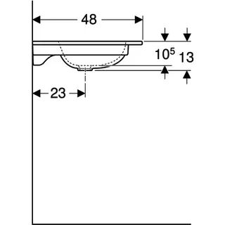 Geberit iCon Möbelwaschtisch 75x48cm mit Hahnloch, ohne Überlauf, weiß – Bild 5