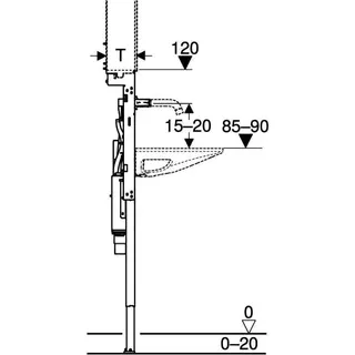 Geberit Duofix Element für One Waschtisch für OneTap Wandarmatur, raumhoch B75 – Bild 4