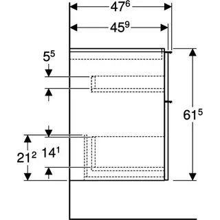 Geberit iCon Unterschrank für Waschtisch, 2 Schubl. 59,2x61,5x47,6cm, weiß matt – Bild 5