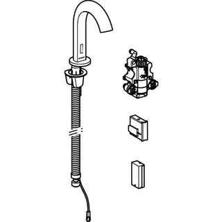 Geberit Waschtischarmatur Piave, Standmontage mit UP-Funktionsbox Batt. mit Mischer – Bild 5