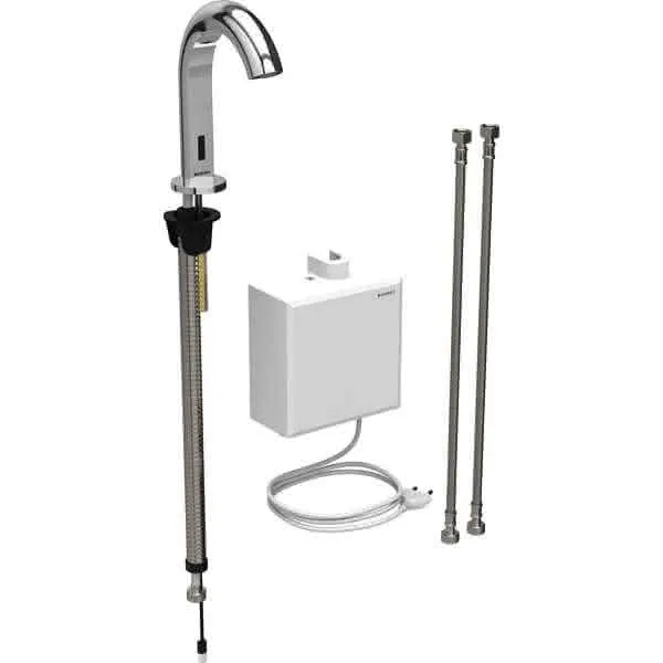Geberit Waschtischarmatur Piave, Standmontage mit AP-Funktionsbox Netz mit Mischer