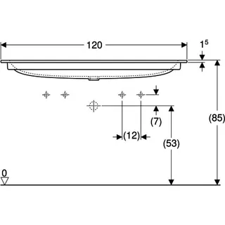 Geberit iCon Möbelwaschtisch 120x48cm zwei Hahnlöcher, o. Überlauf, weiß – Bild 4