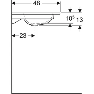 Geberit iCon Möbelwaschtisch 120x48cm zwei Hahnlöcher, o. Überlauf, weiß – Bild 5