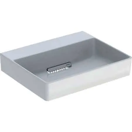 Geberit ONE AS-Waschtisch eckig, 50x41cm, CleanDrain ohne Hahnloch, ohne Überlauf, weiß, KeraTect/weiß glzd