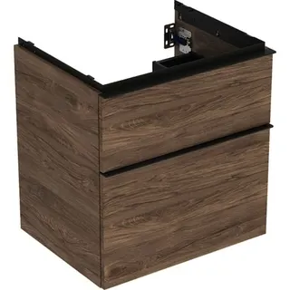 Geberit iCon Unterschrank für Waschtisch, 2 Schubl. 59,2x61,5x47,6cm, Nussbaum hi./Gr. Lava – Bild 2