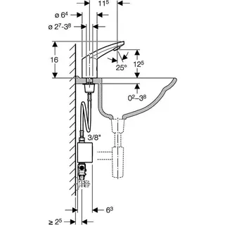 Geberit Waschtischarmatur Typ 185 Generator mit Untertischmischer – Bild 4
