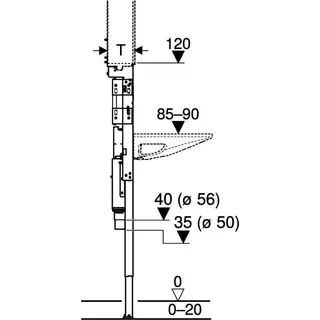 Geberit Duofix Element für One Waschtisch für Wandarmatur, raumhoch B120 – Bild 4