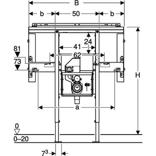 Geberit Duofix Element für One Waschtisch für Wandarmatur, raumhoch B120 – Bild 5