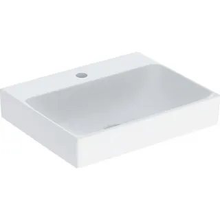 Geberit ONE AS-Waschtisch rechteckig, 50x41 cm mit Hahnloch, ohne Überlauf, weiß, KeraTect