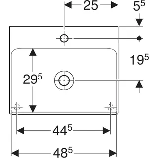 Geberit ONE AS-Waschtisch rechteckig, 50x41 cm mit Hahnloch, ohne Überlauf, weiß, KeraTect – Bild 5