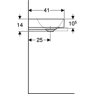 Geberit ONE AS-Waschtisch rechteckig, 50x41 cm ohne Hahnloch, ohne Überlauf, weiß, KeraTect – Bild 5