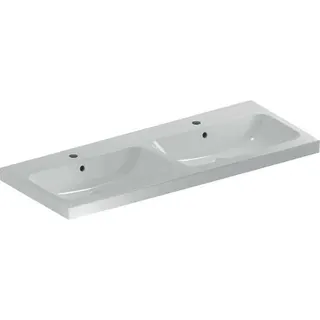 Geberit iCon Light Doppelwaschtisch 120x48cm mit Hahnloch, mit Ül., weiß, KeraTect – Bild 2