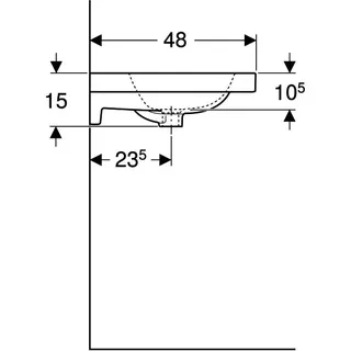 Geberit iCon Light Doppelwaschtisch 120x48cm mit Hahnloch, mit Ül., weiß, KeraTect – Bild 5