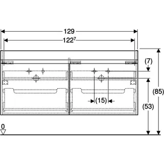 Geberit Renova Plan US für DMWT, mit 2 Schbl. 129x60,5x47,3cm, weiß – Bild 4