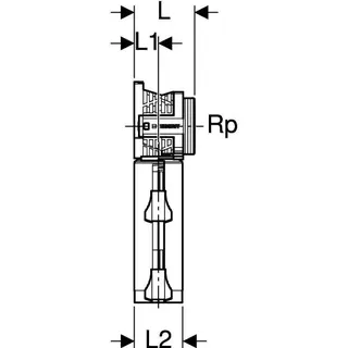 Geberit PushFit Doppelanschlussdose 90Gr mit Schnellkupplung Rg/Ms d16-20-Rp1/2 – Bild 5