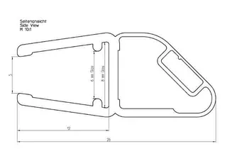 DS Magnetprofil 45 Grad L: 2100 mm, 000: Pressblank