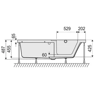 DS Badewanne m.ent. TEin rechts, DZ links Stepin Pure 1600x750 Weiß Glanz – Bild 3