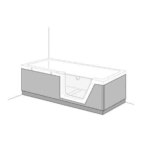 DS S Frt, RüT f. Badewanne StepinPure 3011 001: Weiss Glanz L: 1600xB: 750