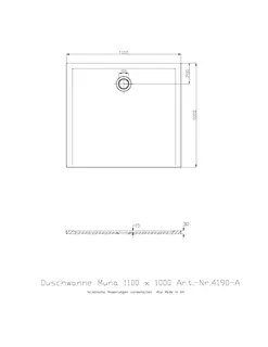 Hoesch Duschwanne Muna 1100x1000x30 ohne Antirutsch, Material Solique, Weiß – Bild 2