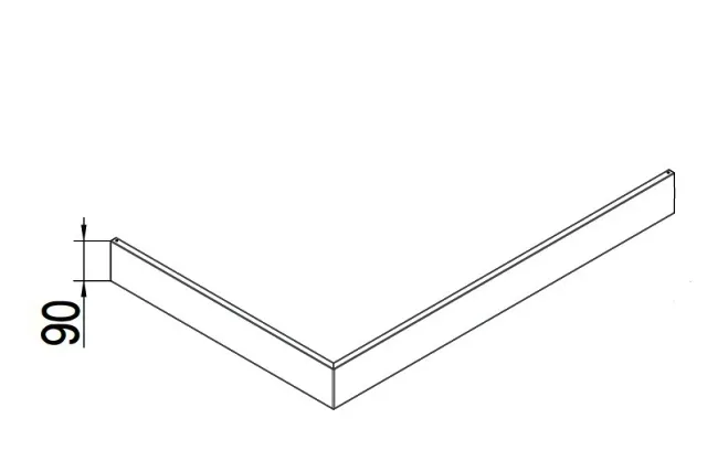 Hoesch Zubehör weiße Aluminiumschürze für SensePerience RE 1800x1000 Eckversion