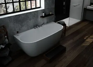 Hoesch Badewanne iSensi Vorwand 1900x900 Monolith, ang. Sch. Weiß – Bild 2