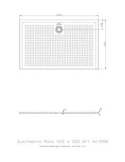 Hoesch Duschwanne Muna 1600x1000x30 mit Antirutsch, Material Solique, Weiß – Bild 2
