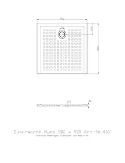 Hoesch Duschwanne Muna S 900x900x30 mit Antirutsch, Material Solique, Weiß – Bild 2