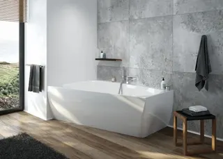 Hoesch Badewanne iSensi Trapez 1500x1000 Monolith li. m.Überlaufbefüllung Chrom, ang. Sch. – Bild 2