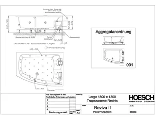 Hoesch WP Largo 3693&Reviva II Power+Air Weiß/verchromt/Motor rechts – Bild 2
