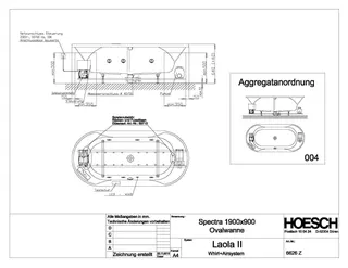 Hoesch WP Spectra 6626&Laola II Whirl+Air Weiß/verchromt/Motor re./li. – Bild 2