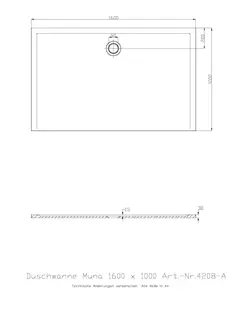 Hoesch Duschwanne Muna 1600x1000x30 ohne Antirutsch, Material Solique, Weiß – Bild 3