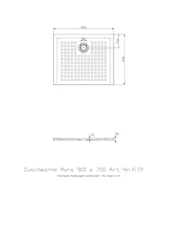 Hoesch Duschwanne Muna 900x750x30 mit Antirutsch, Material Solique, Weiß – Bild 2