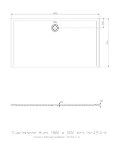 Hoesch Duschwanne Muna 1800x1000x30 ohne Antirutsch, Material Solique, Weiß – Bild 3