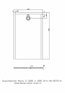 Hoesch Duschwanne Muna S 1600x1000x30 ohne Antirutsch, Material Solique, Weiß – Bild 2