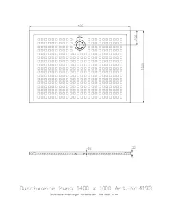 Hoesch Duschwanne Muna 1400x1000x30 mit Antirutsch, Material Solique, Weiß – Bild 2