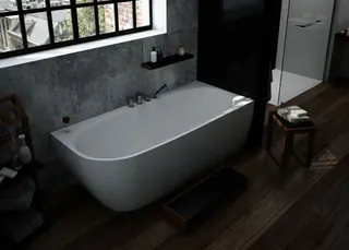 Hoesch Badewanne iSensi Eck 1700x750 Monolith rechts mit Überlauf, ang. Sch. – Bild 2
