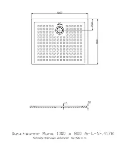 Hoesch Duschwanne Muna 1000x800x30 mit Antirutsch, Material Solique, Weiß – Bild 2