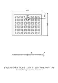 Hoesch Duschwanne Muna 1100x800x30 mit Antirutsch, Material Solique, Weiß – Bild 2