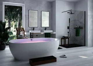 Hoesch Badewanne iSensi Oval 1900x1200 fr.Bef. Monolith, ang. Sch. Weiß – Bild 2