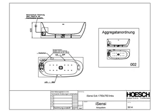 Hoesch WP iSensi Eck 1700x750 Monolith li. iSensi System, Motor links – Bild 3