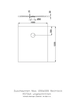 Hoesch Duschwanne Nias 1200x1000x30 strukturierte Oberfl. Solique, Weiß – Bild 3
