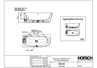 Hoesch WP iSensi Eck 1700x750 Monolith li. Befüllung chrom, iSensi Syst., Motor li. – Bild 3