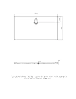 Hoesch Duschwanne Muna 1500x800x30 ohne Antirutsch, Material Solique, Weiß – Bild 3