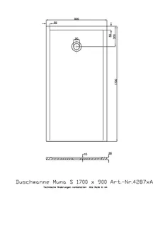 Hoesch Duschwanne Muna S 1700x900x30 ohne Antirutsch, Material Solique, Weiß – Bild 2