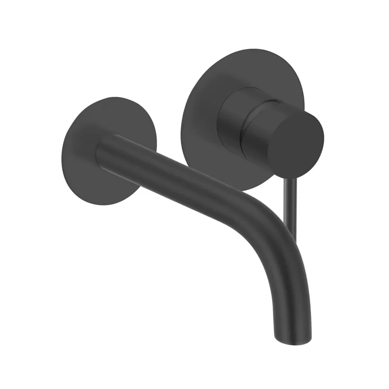 DEEP BLACK Waschtisch-Wandbatterie Farbset 210mm Schwarz matt