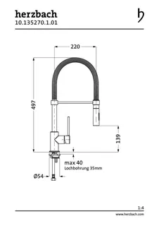 LIVING Spültisch-Einlochbatterie Griff seitlich ausklinkbar Chrom – Bild 2